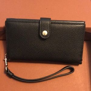 Coach Black Soft Leather Wristlet